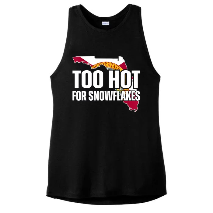 Too Hot For Snowflakes Florida Flag Map State Funny Saying Ladies Tri-Blend Wicking Tank