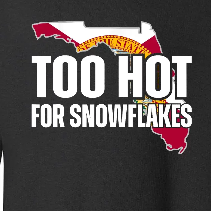 Too Hot For Snowflakes Florida Flag Map State Funny Saying Toddler Sweatshirt