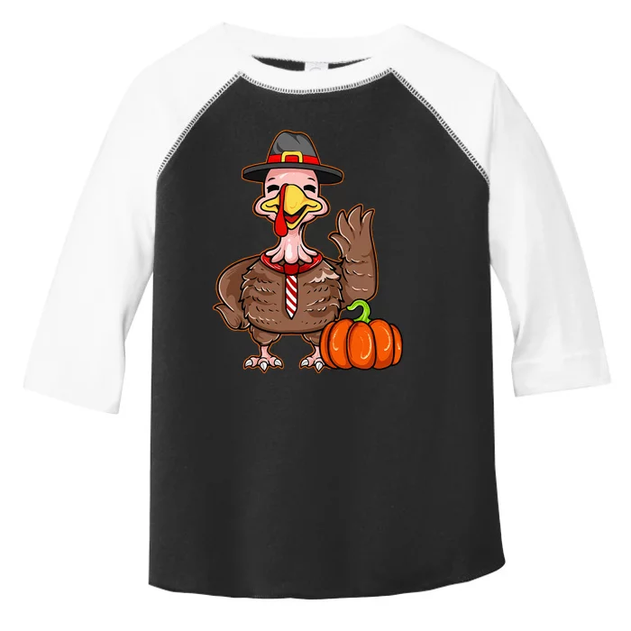 Thanksgiving Harvest Festive Turkey Pilgrim Pumpkin Humor Toddler Fine Jersey T-Shirt