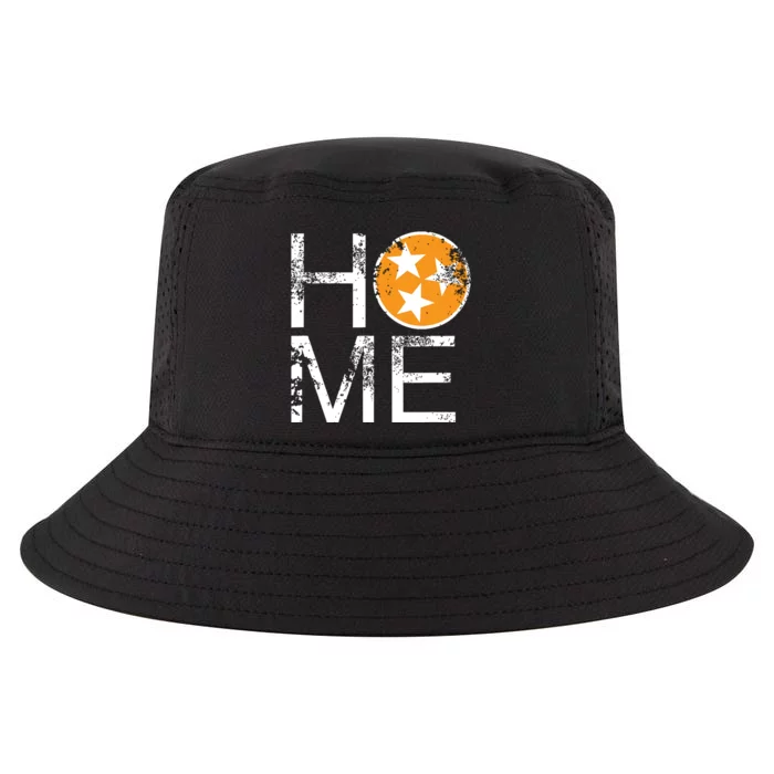 Tennessee Home Flag Orange White Stars Distressed Cool Comfort Performance Bucket Hat