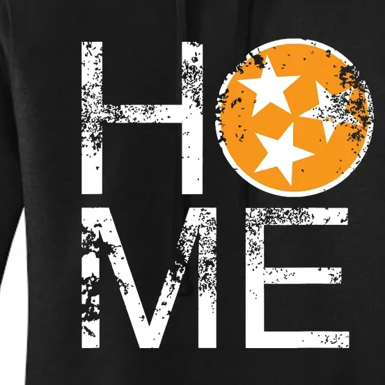 Tennessee Home Flag Orange White Stars Distressed Women's Pullover Hoodie