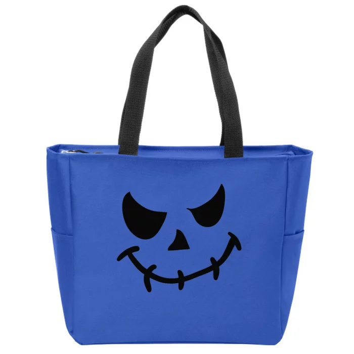 The Haunting Face Of Terror. Halloween Zip Tote Bag