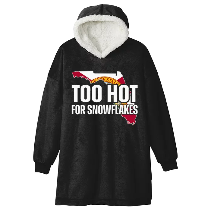 Too Hot For Snowflakes Florida Flag Map State Hooded Wearable Blanket