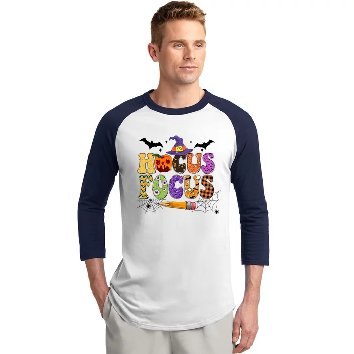 Teacher Hocus Focus Everybody Focus Halloween Baseball Sleeve Shirt