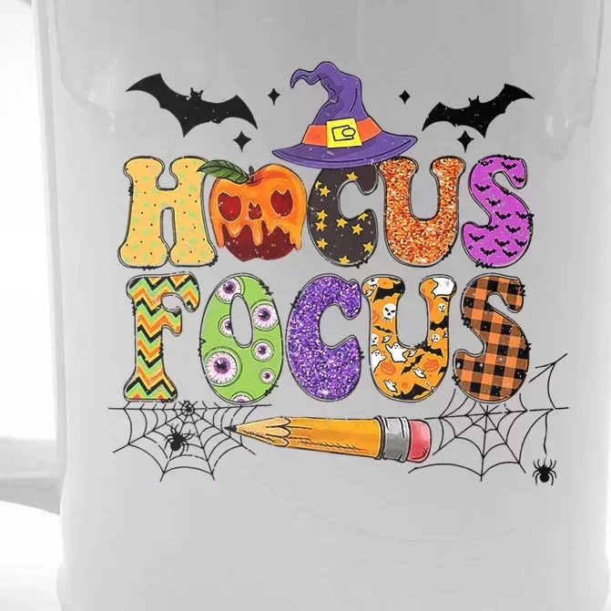 Teacher Hocus Focus Everybody Focus Halloween Front & Back Beer Stein