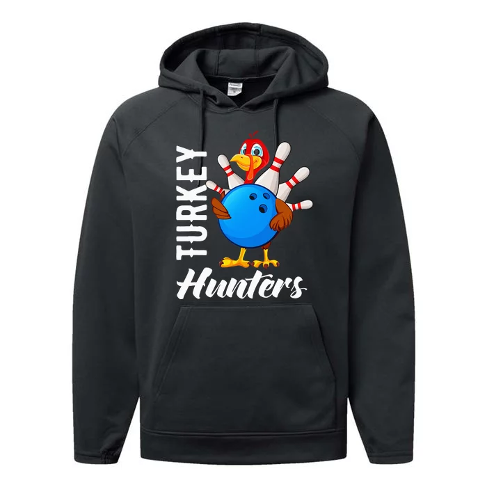 Turkey Hunters Funny Bowling Turkey Hunters Performance Fleece Hoodie