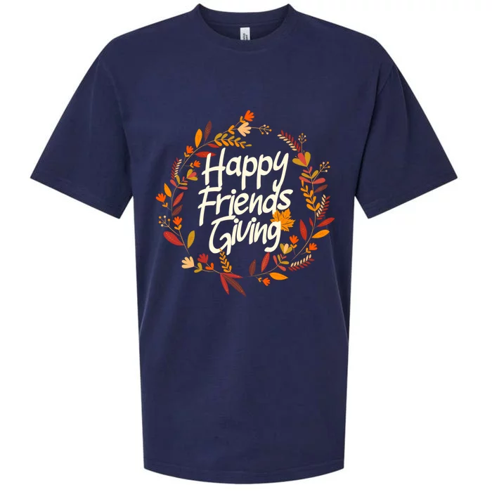 Thanksgiving Happy Friends Giving Gift Sueded Cloud Jersey T-Shirt