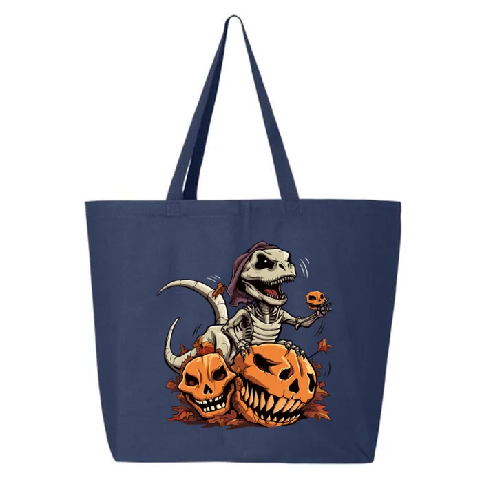 TRex Halloween Funny Pumpkin Skeleton Riding Mummy Dinosaur Great Gift 25L Jumbo Tote