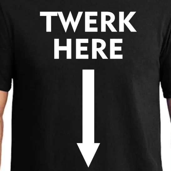 Twerk Here Funny Arrow Down Pajama Set