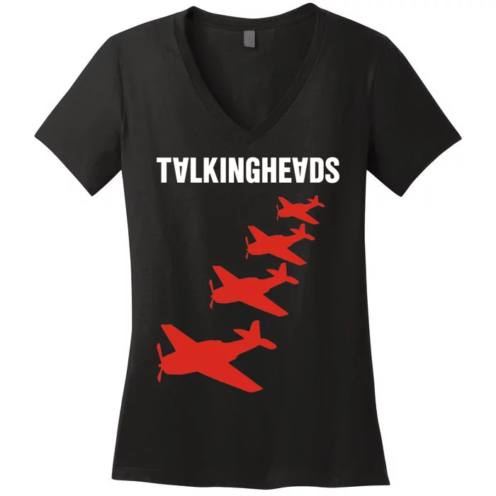 Talking Heads Four Planes Women's V-Neck T-Shirt