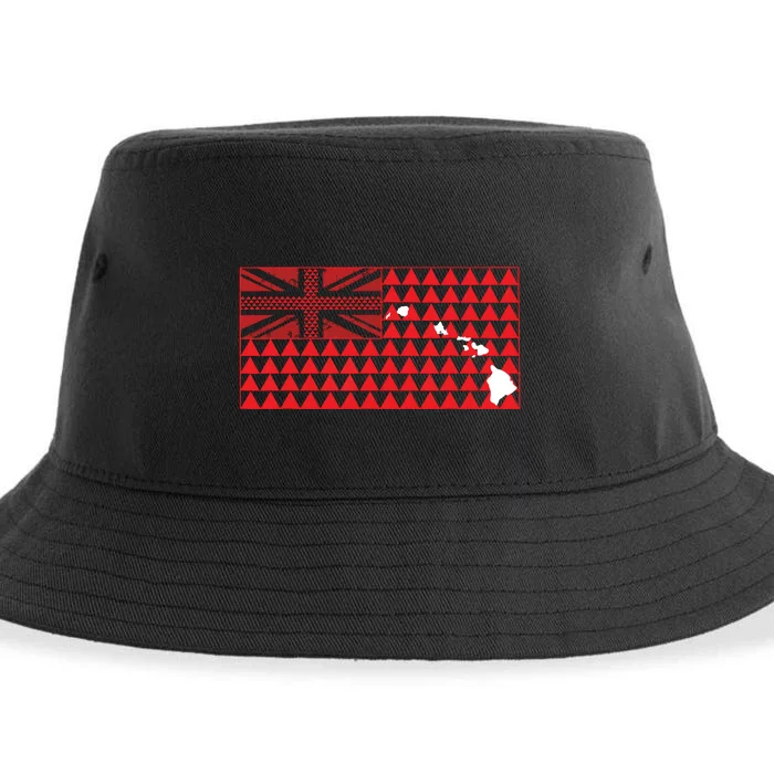 Tribal Hawaiian Flag State Of Hawaii Sustainable Bucket Hat