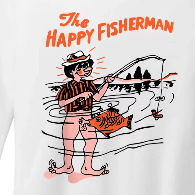 The Happy Fisherman Happiest Fish Funny BJ Womens CVC Long Sleeve Shirt