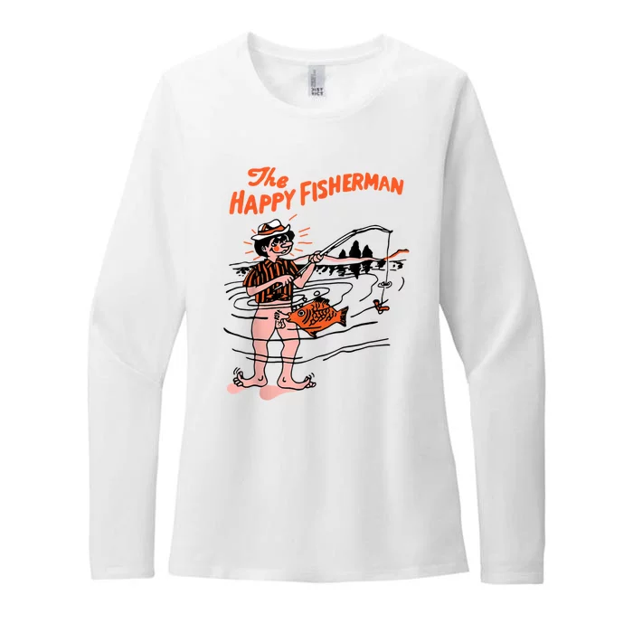 The Happy Fisherman Happiest Fish Funny BJ Womens CVC Long Sleeve Shirt