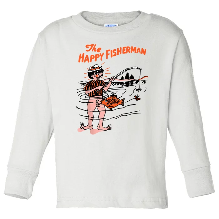 The Happy Fisherman Happiest Fish Funny BJ Toddler Long Sleeve Shirt