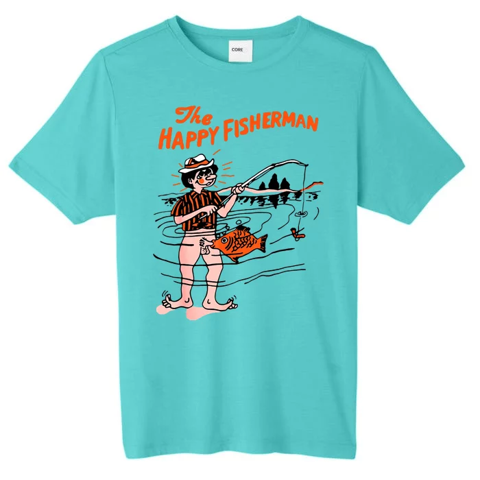 The Happy Fisherman Happiest Fish Funny BJ ChromaSoft Performance T-Shirt