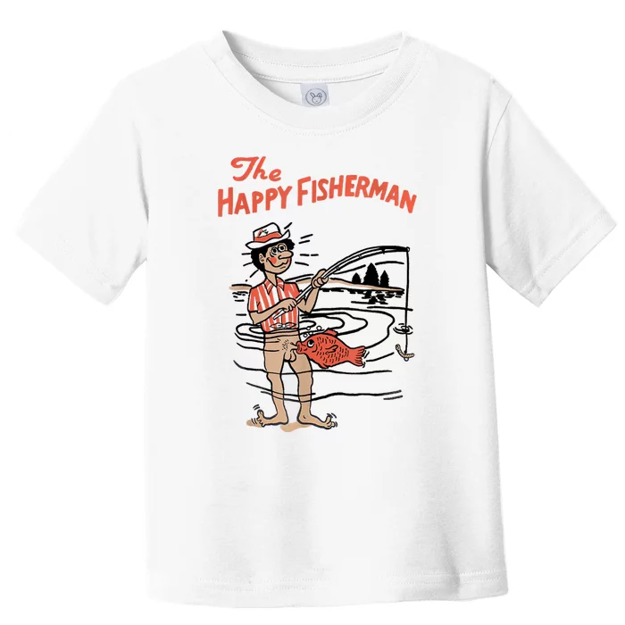 The Happy Fisherman 2024 Fishing Toddler T-Shirt