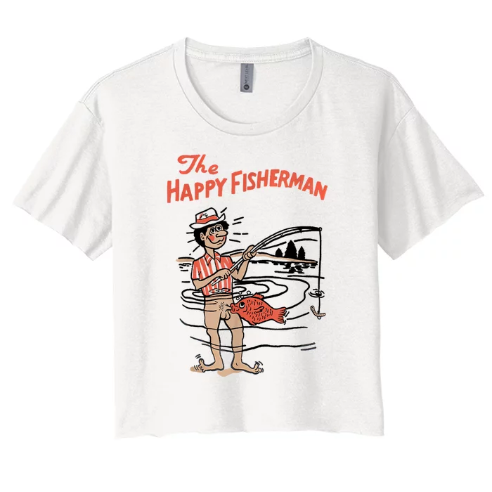 The Happy Fisherman 2024 Fishing Women's Crop Top Tee