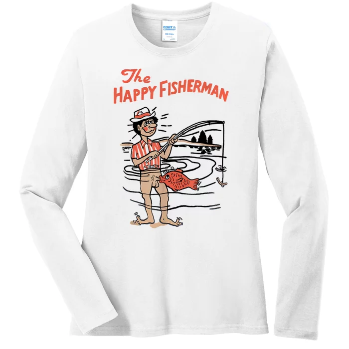 The Happy Fisherman 2024 Fishing Ladies Long Sleeve Shirt