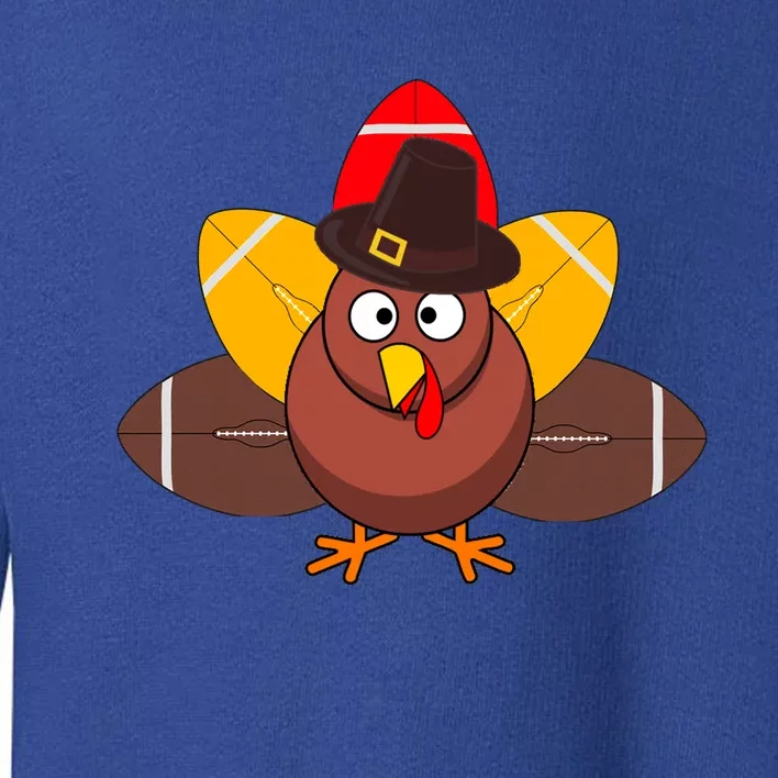 Thanksgiving Holiday Football Turkey Gift Toddler Sweatshirt