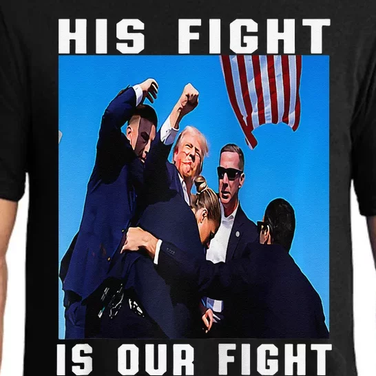 Trump His Fight Is Our Fight Raglan Baseball Pajama Set