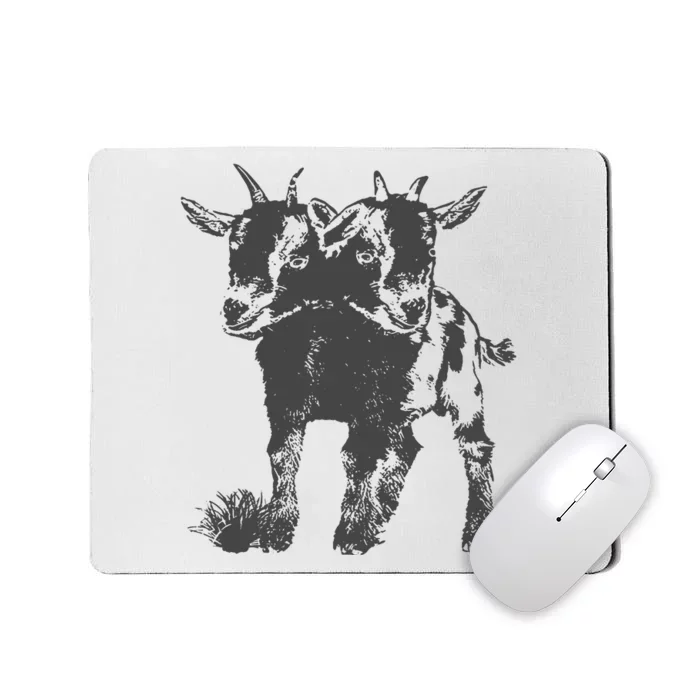 Two Headed Goat Cute Weird Oddities Goat Mousepad