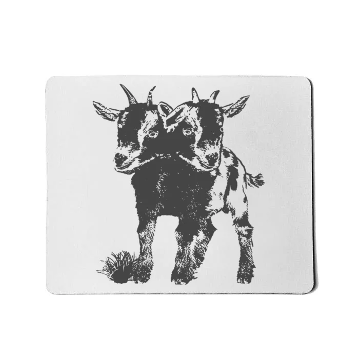 Two Headed Goat Cute Weird Oddities Goat Mousepad