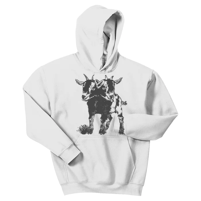 Two Headed Goat Cute Weird Oddities Goat Kids Hoodie