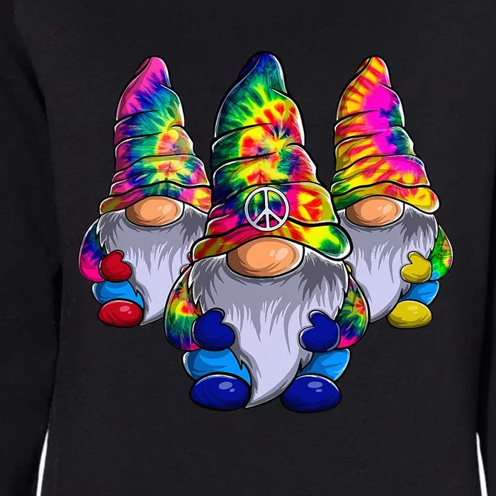 Three Hippie Gnomes Peace Gnome Funny Retro Tie Diy Design Womens California Wash Sweatshirt