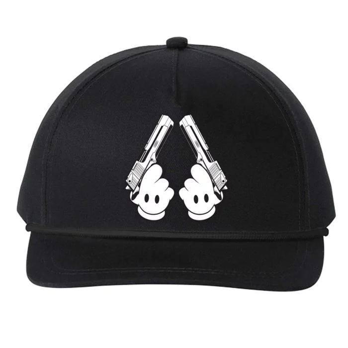 Toon Hand Guns Cartoon Snapback Five-Panel Rope Hat