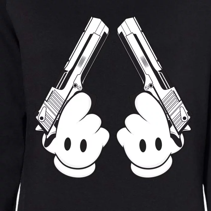 Toon Hand Guns Cartoon Womens California Wash Sweatshirt