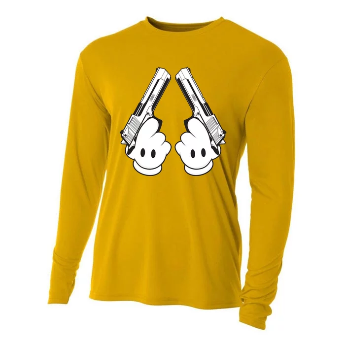 Toon Hand Guns Cartoon Cooling Performance Long Sleeve Crew