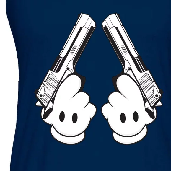 Toon Hand Guns Cartoon Ladies Essential Flowy Tank