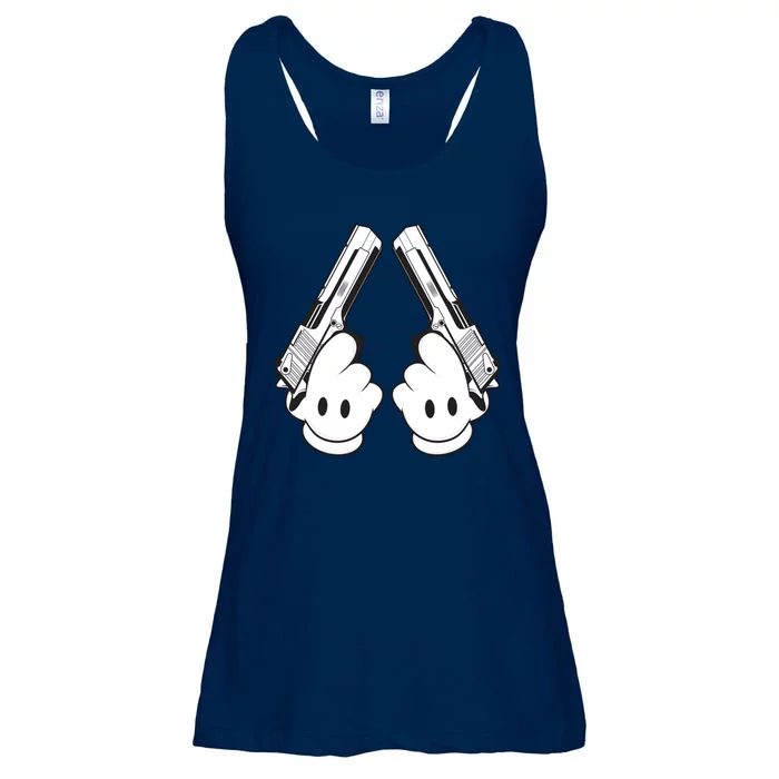 Toon Hand Guns Cartoon Ladies Essential Flowy Tank