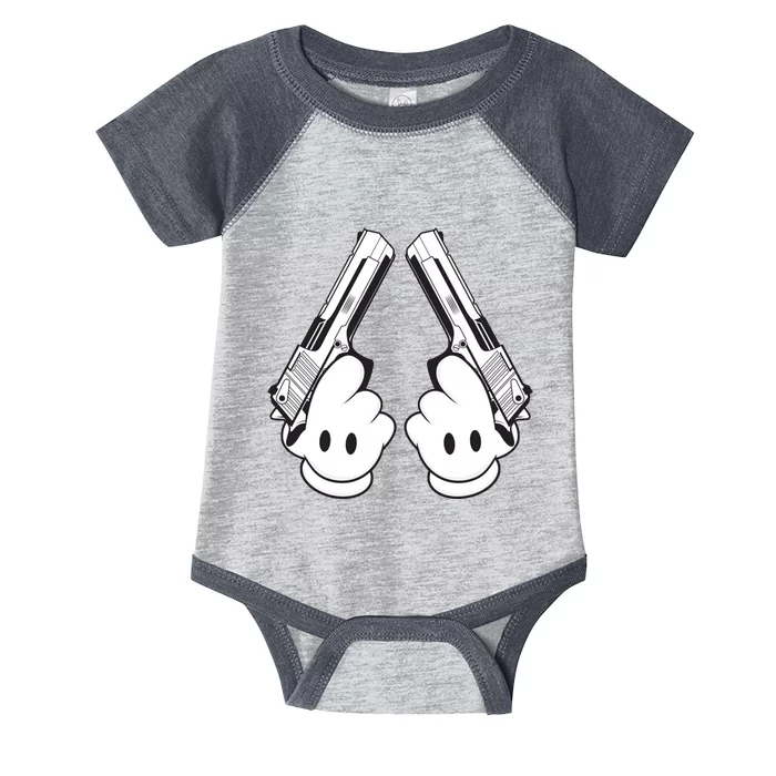 Toon Hand Guns Cartoon Infant Baby Jersey Bodysuit