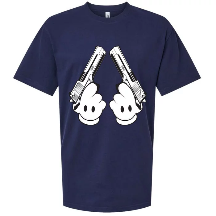 Toon Hand Guns Cartoon Sueded Cloud Jersey T-Shirt