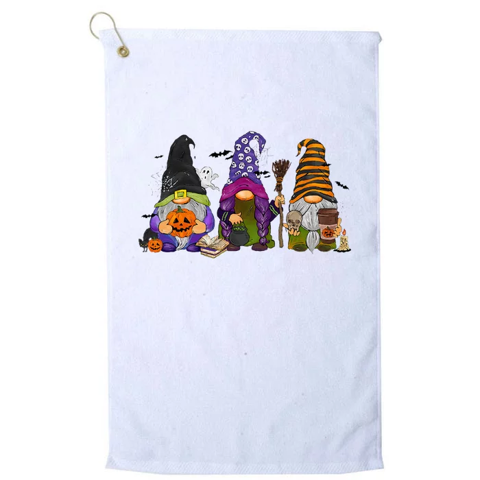 Three Halloween Gnomes Platinum Collection Golf Towel