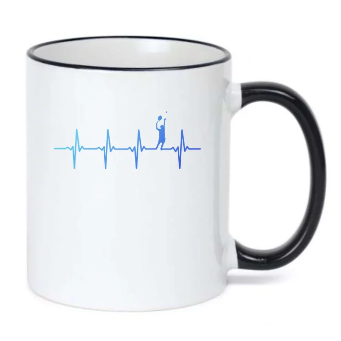 Tennis Heartbeat Gift For Tennis Players Gift Black Color Changing Mug