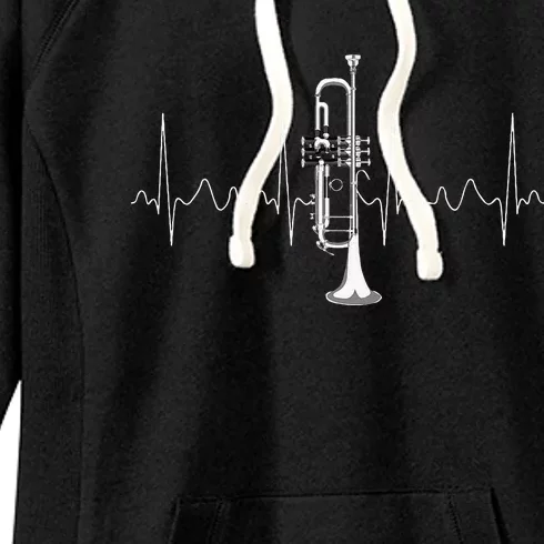 Trumpeter Heartbeat Gift Musical Instrument Trumpet Women's Fleece Hoodie