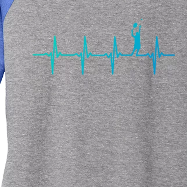 Tennis Heartbeat Gift For Tennis Players Gift Women's Tri-Blend 3/4-Sleeve Raglan Shirt