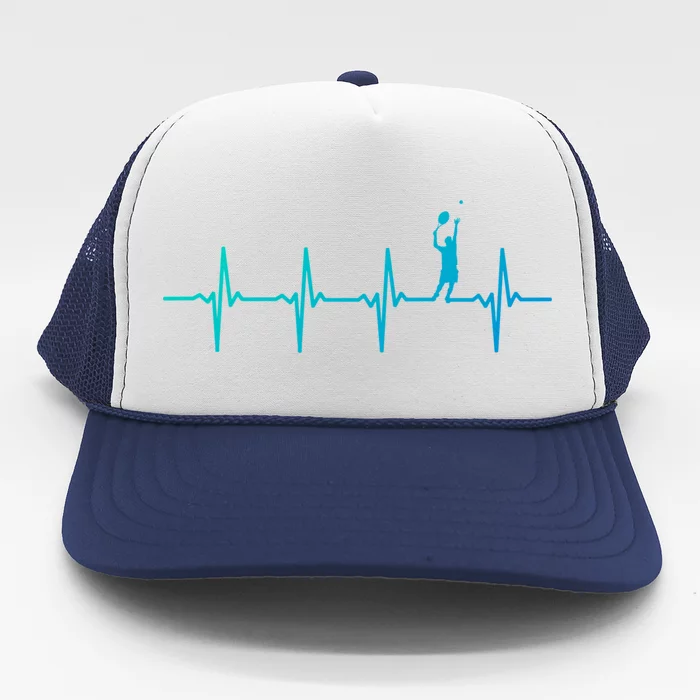 Tennis Heartbeat Gift For Tennis Players Gift Trucker Hat