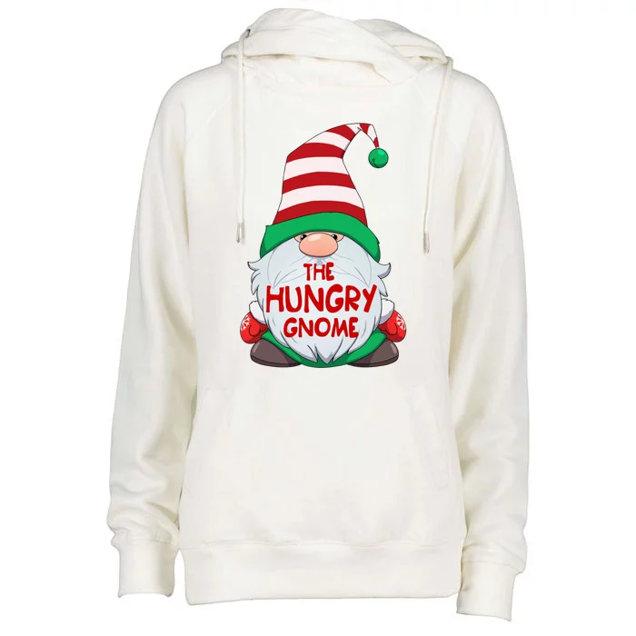 The Hungry Gnome Graphic Christmas Matching Family Cute Gift Womens Funnel Neck Pullover Hood