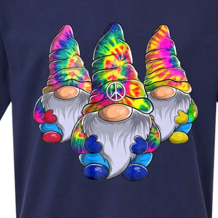 Three Hippie Gnomes Peace Gnome Funny Retro Tie Diy Design Sueded Cloud Jersey T-Shirt