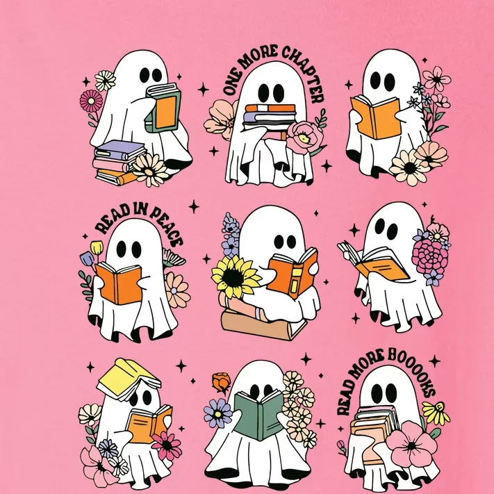 Teacher Halloween Ghost Book Reading Librarian Bookish Ghost Toddler Long Sleeve Shirt