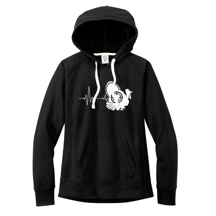 Turkey Hunting Heartbeat Turkey Hunter Women's Fleece Hoodie