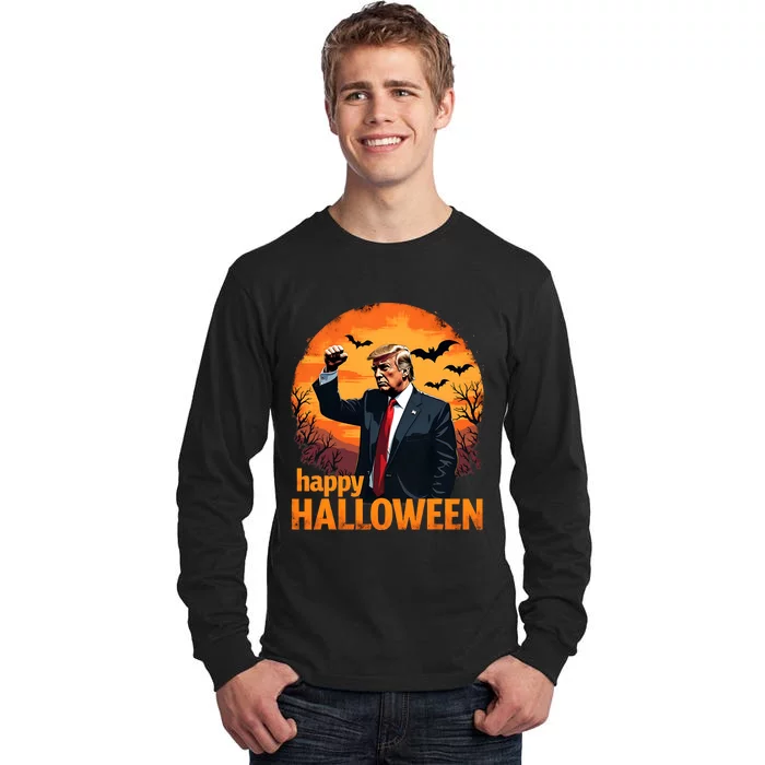 Trump Happy Halloween Trump Vance 2024 Usa Trump Halloween Tall Long Sleeve T-Shirt