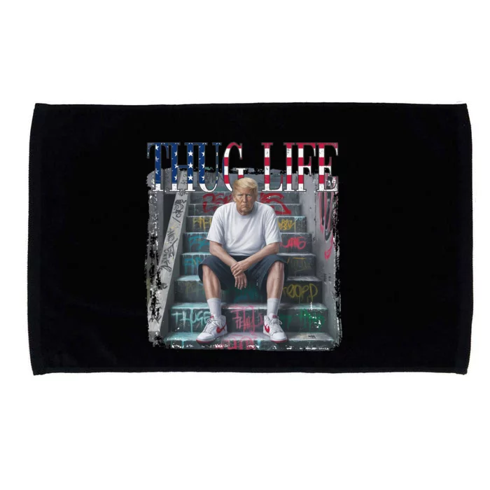 Trump Hip Hop Thug Life America Flag Vote Felon Conviction Microfiber Hand Towel