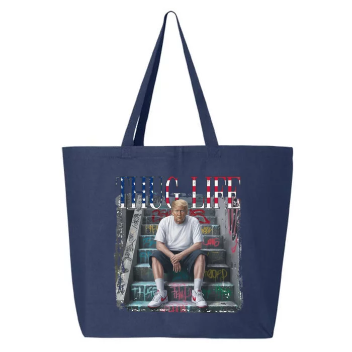 Trump Hip Hop Thug Life America Flag Vote Felon Conviction 25L Jumbo Tote