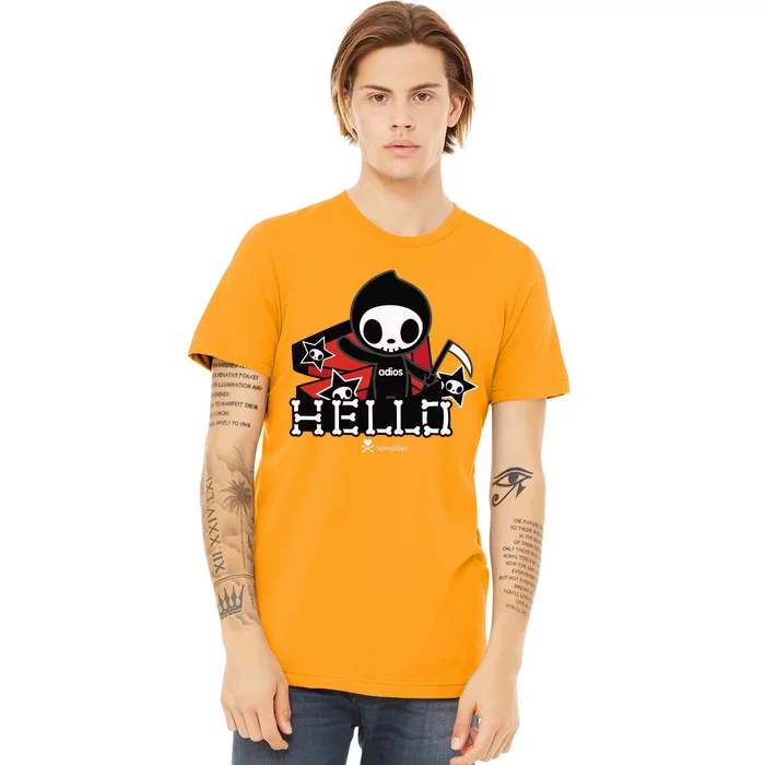 Tokidoki Halloween Hello Adios Coming Out Of Coffin Premium T-Shirt