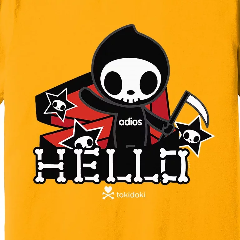 Tokidoki Halloween Hello Adios Coming Out Of Coffin Premium T-Shirt