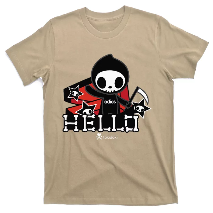 Tokidoki Halloween Hello Adios Coming Out Of Coffin T-Shirt